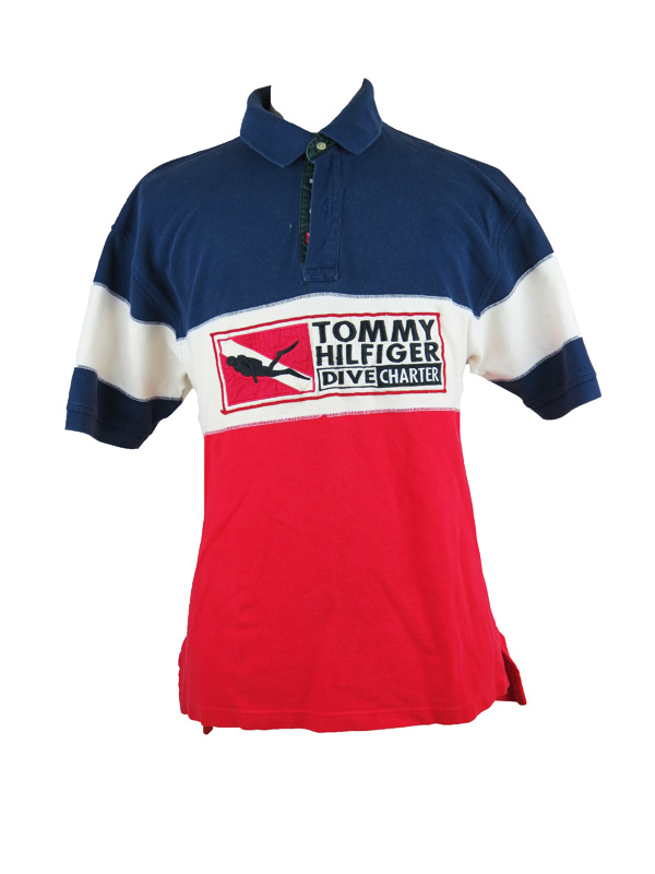 Vintage Tommy Hilfiger Diving Red Collar Shirt