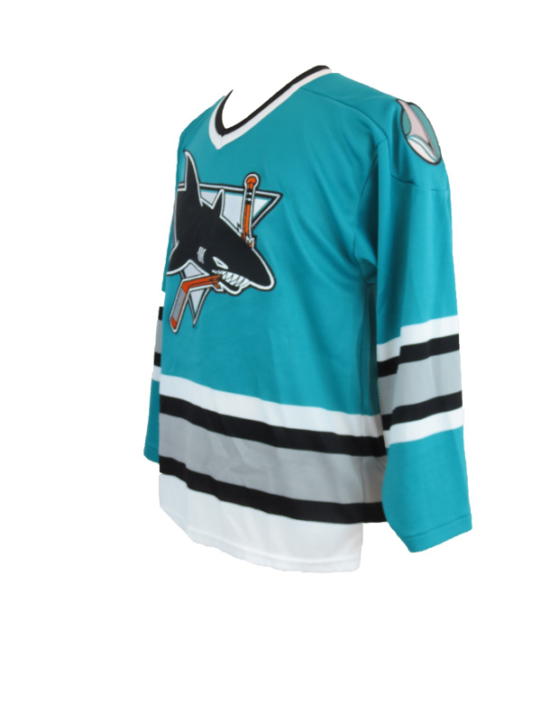 Vintage San Jose Sharks Turquoise CCM Hockey Jersey - 5 Star Vintage