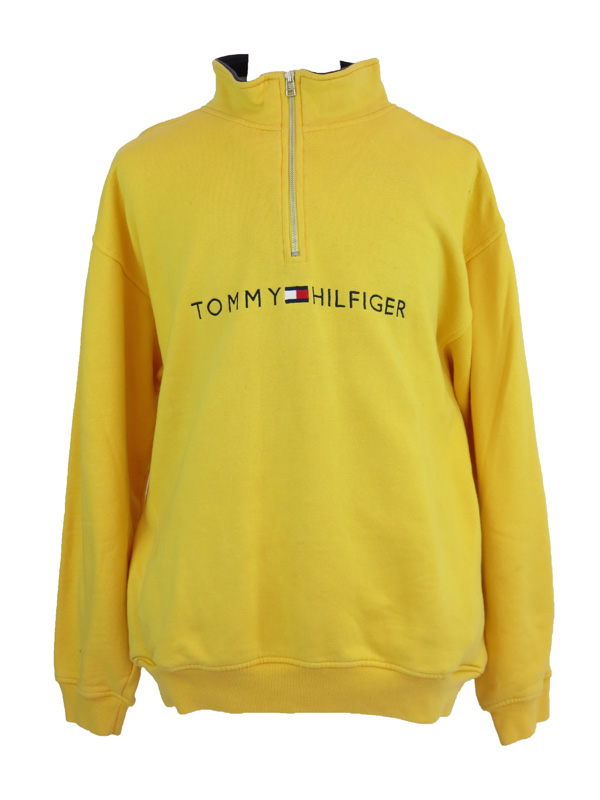 Vintage Tommy Hilfiger Yellow Half Zip Sweater - 5 Star Vintage