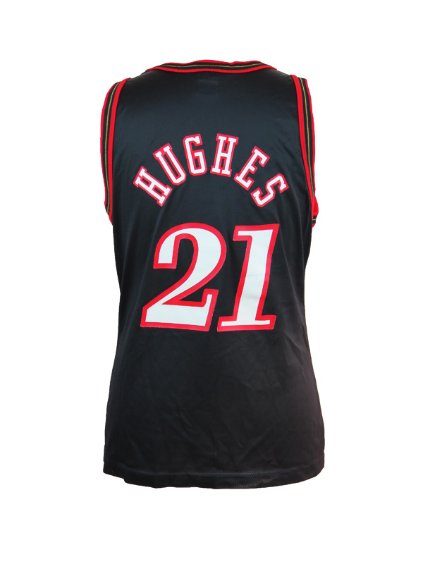Larry Hughes 76ers Black Champion Jersey - 5 Star Vintage