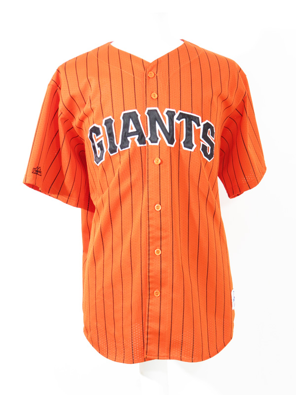 San Francisco Giants Orange Pin Stripe Majestic Baseball Jersey