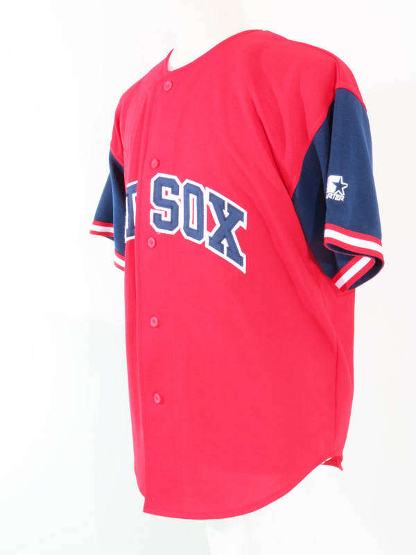 Vintage 90s Starter BOSTON RED SOX Mens Button Up MLB Baseball Team JERSEY  Sz Lg