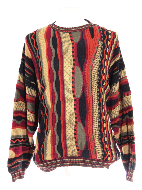 Orange Cable Knit Coogi Style Sweater - 5 Star Vintage