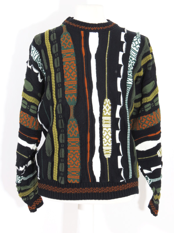 Coogi Style Green Cable Knit Sweater - 5 Star Vintage