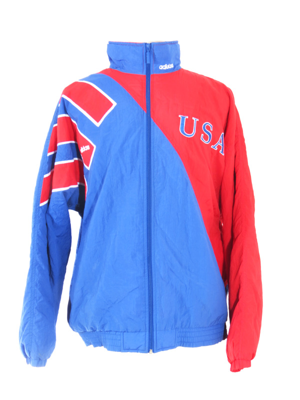 red white and blue windbreaker adidas