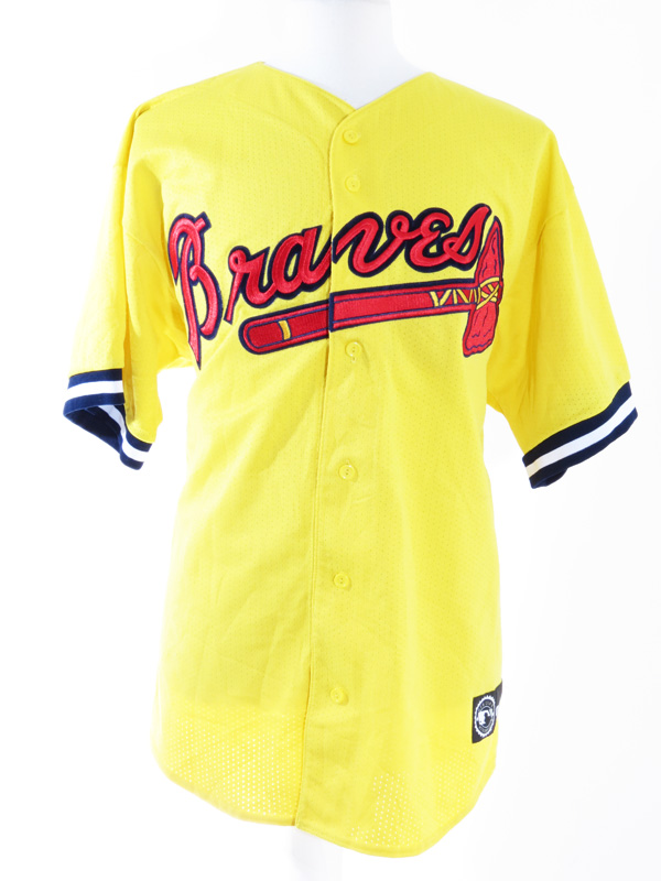 Atlanta Braves Yellow Baseball Jersey XL - 5 Star Vintage