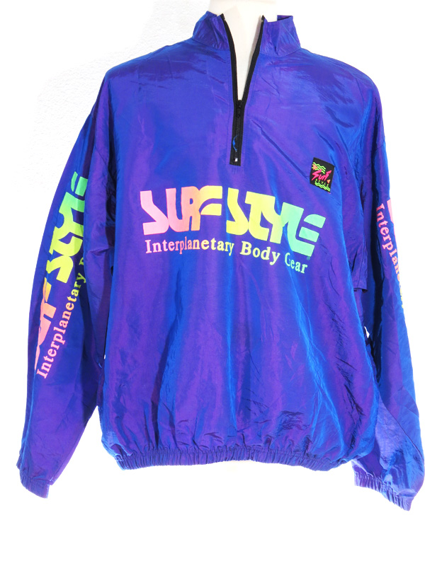 90s Surf Style Purple Reflective Windbreaker - 5 Star Vintage