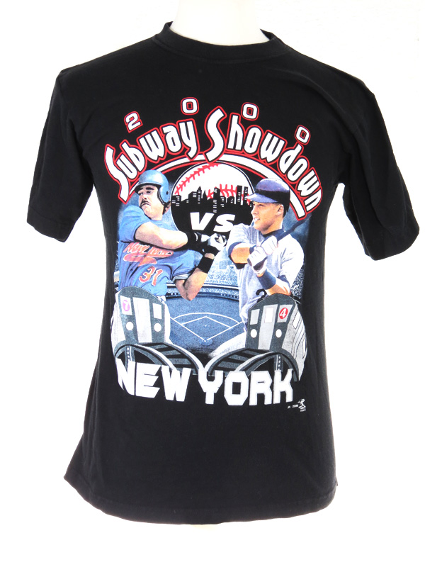 2000 Mets vs. Yankees Piazza Jeter Subway Shadow T-Shirt - 5 Star