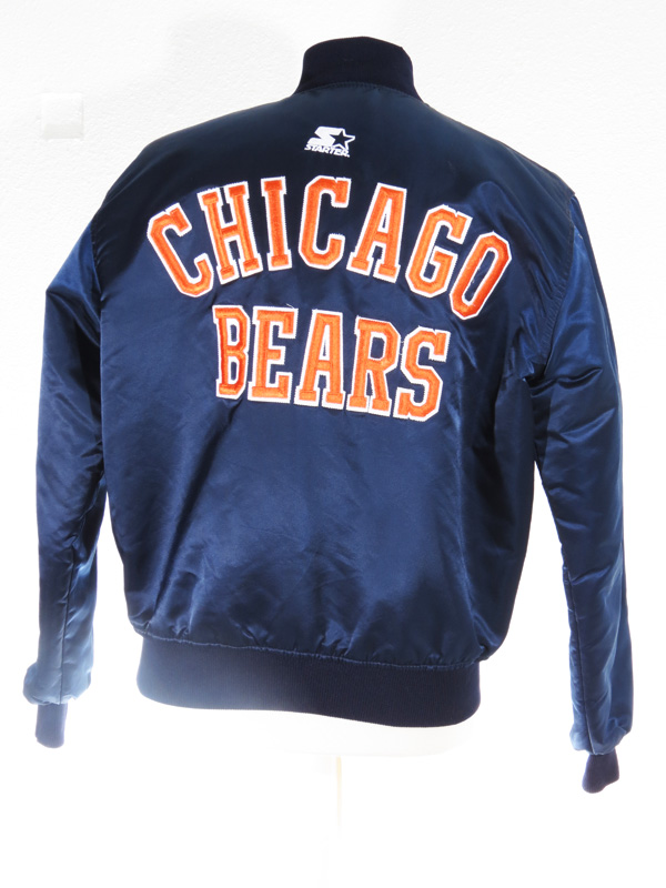 80s Chicago Bears Blue Satin Starter Jacket Large - 5 Star Vintage