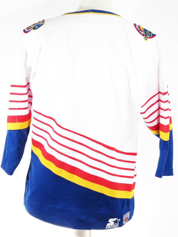 Vintage Starter St. Louis Blues NHL Hockey Jersey Adult L White Sewn blank