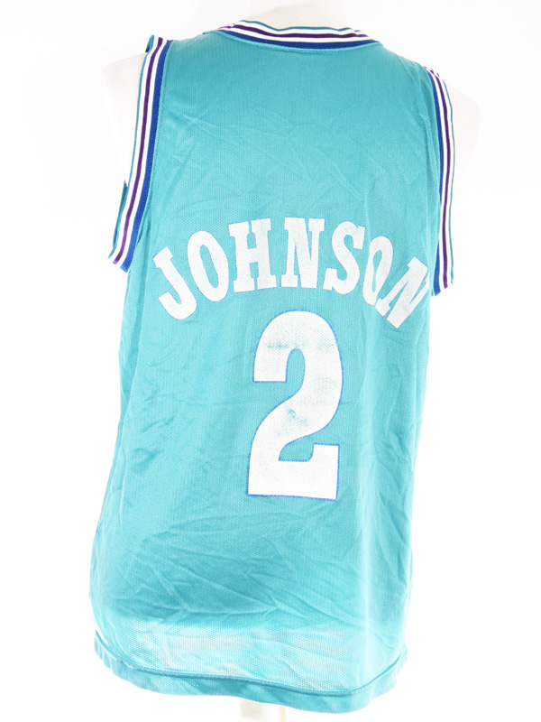 Vintage Charlotte Hornets Larry Johnson Champion Basketball Jersey