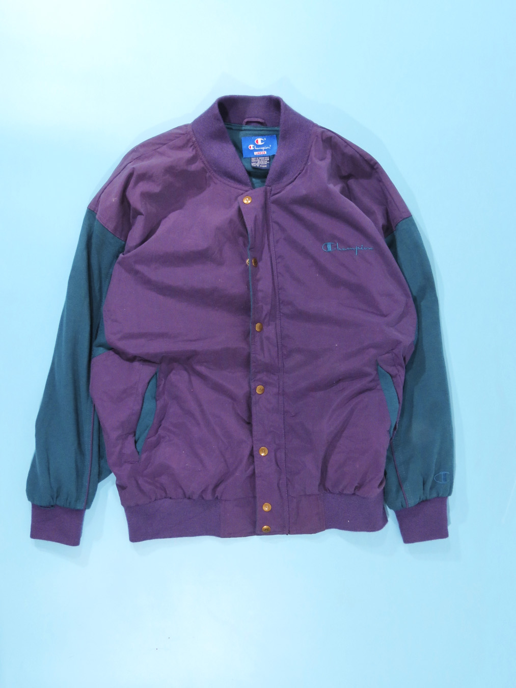 90s Champion Purple Button Up Windbreaker Sweater Sleeves - 5 Star Vintage