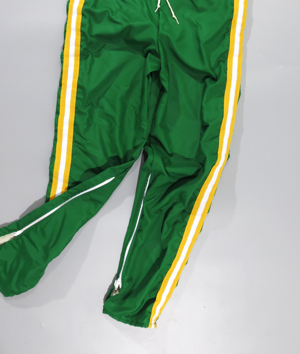 80s Green Yellow Striped Track Pants - 5 Star Vintage