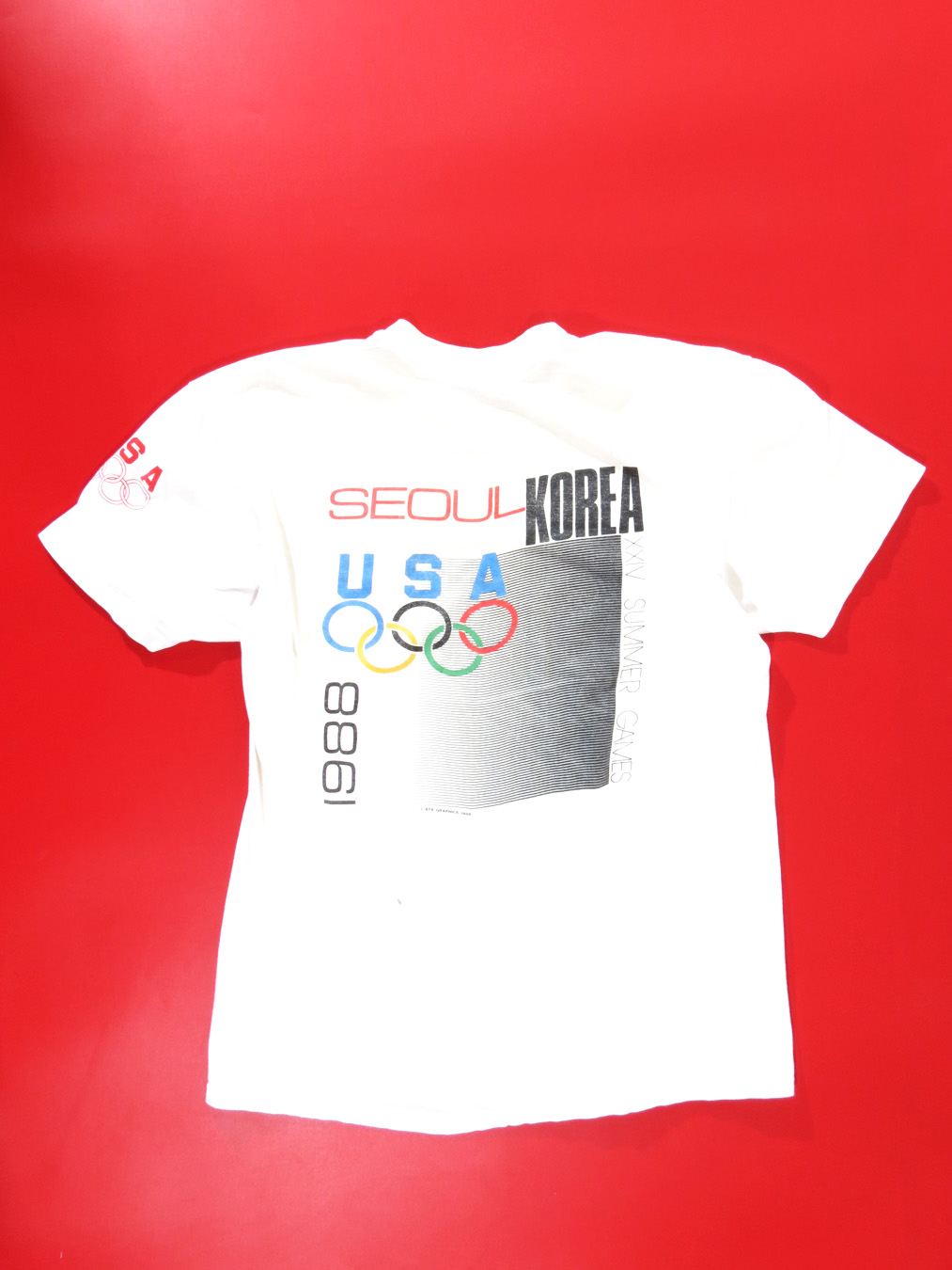 1988 Distressed Seoul Korea USA Olympics T-Shirt - 5 Star Vintage