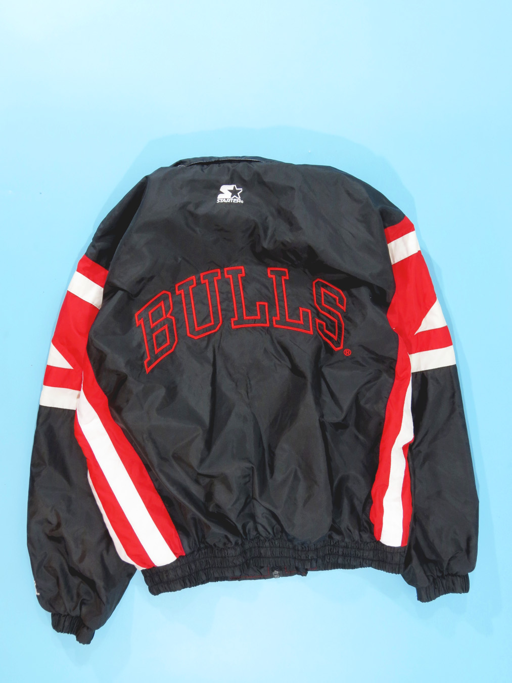 Rare Vtg Starter Chicago Bulls Pullover Windbreaker Jacket 90color Black  Red