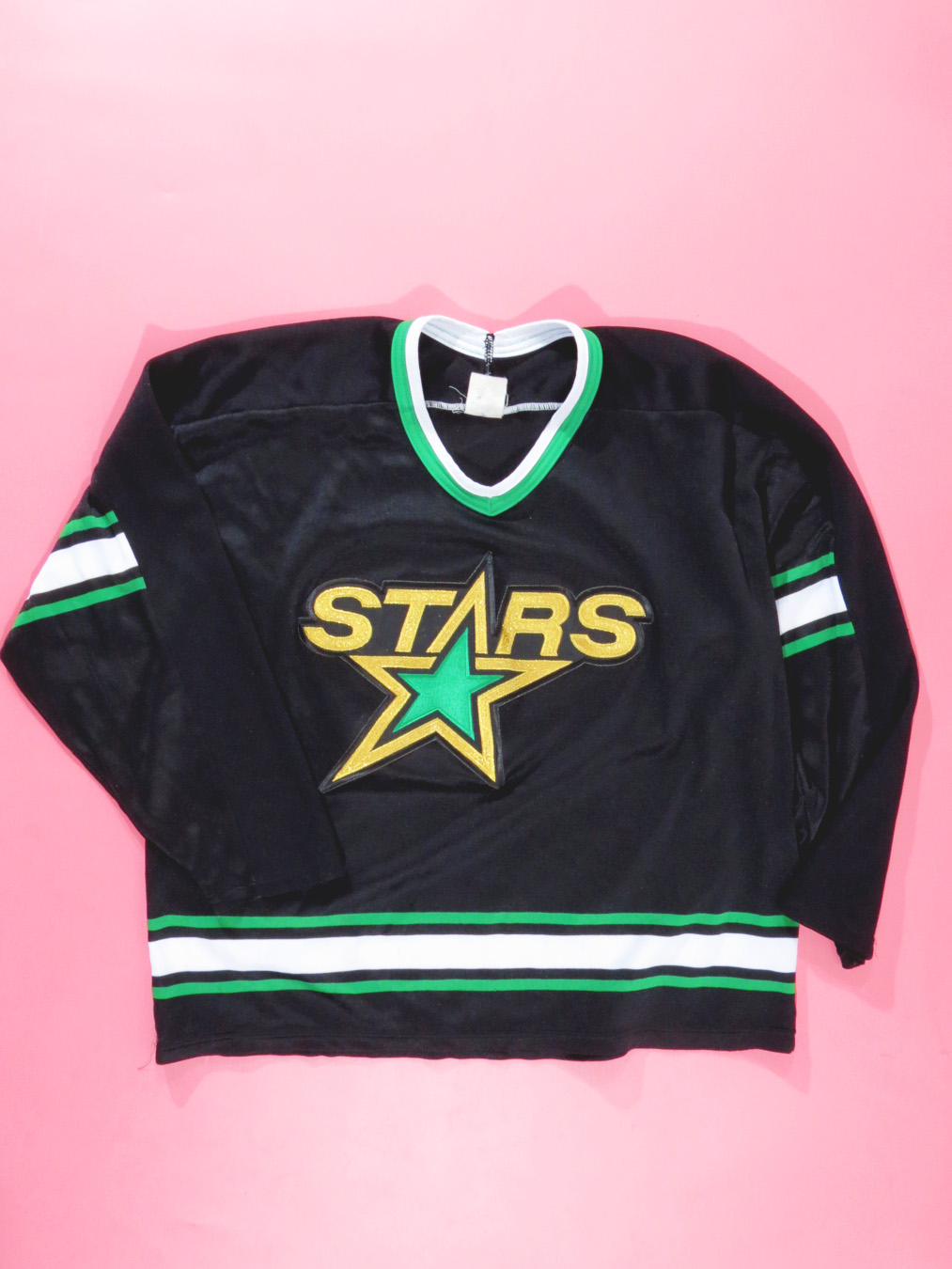 vtg DALLAS STARS CCM Jersey Men XL black nhl Mid-90s hockey patch logo