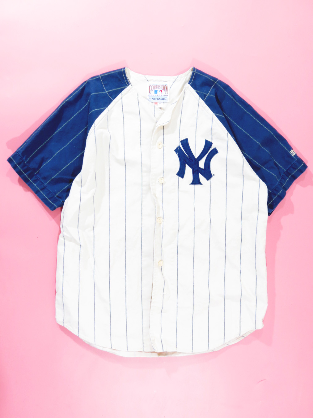 NY Yankees Throwback Mirage Pinstriped Mickey Mantle Jersey - 5 Star Vintage