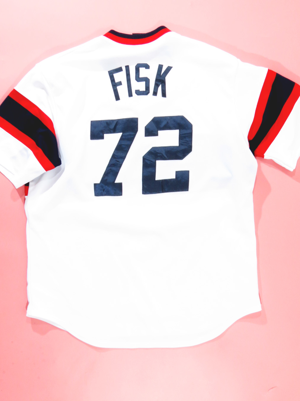 White Sox No72 Carlton Fisk Pink Fashion Women's Stitched Jersey