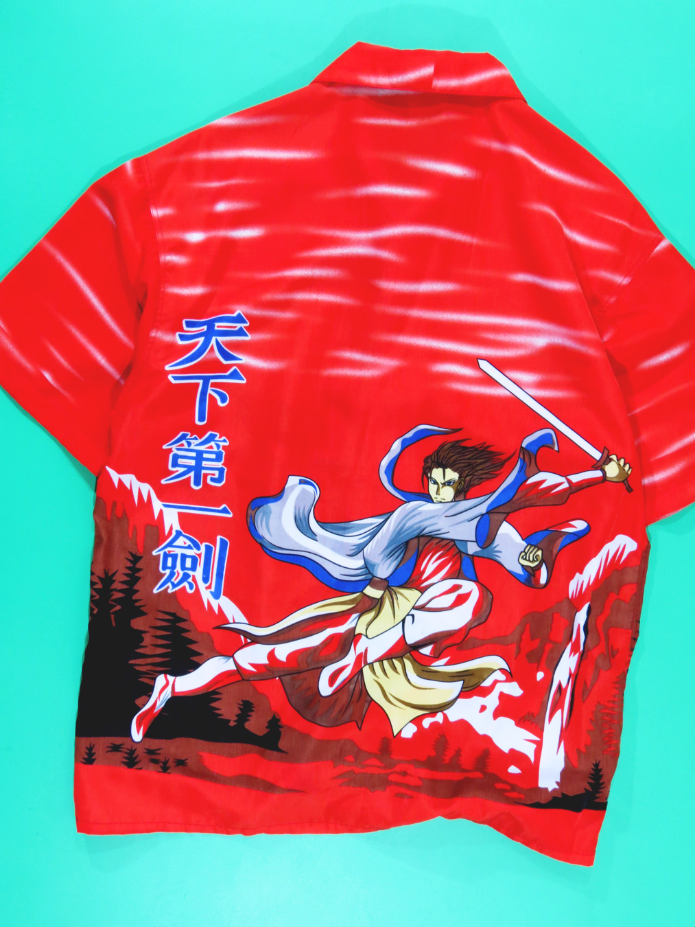 Anime Samurai Mens Button Down Shirt  kayzers