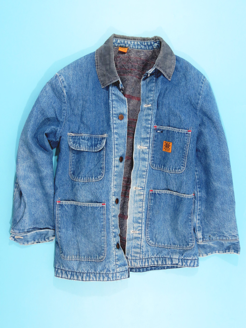 80s BIG BEN Wrangler Union Workers Denim Lined Jacket - 5 Star Vintage