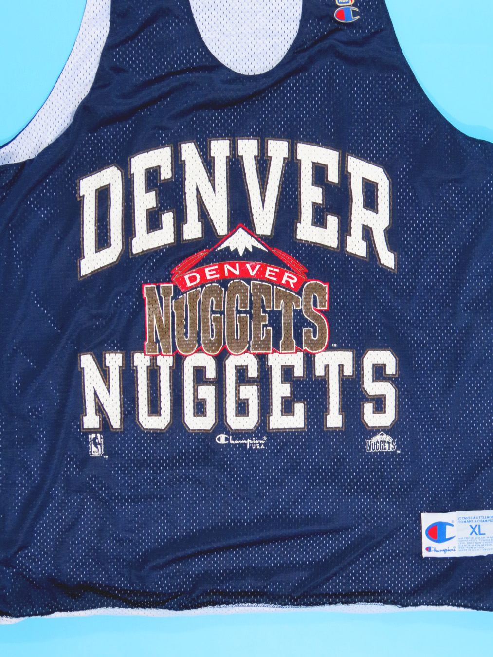 Denver Nuggets Vintage 90s Reversible NBA Practice Jersey Champion XL Mens  RARE