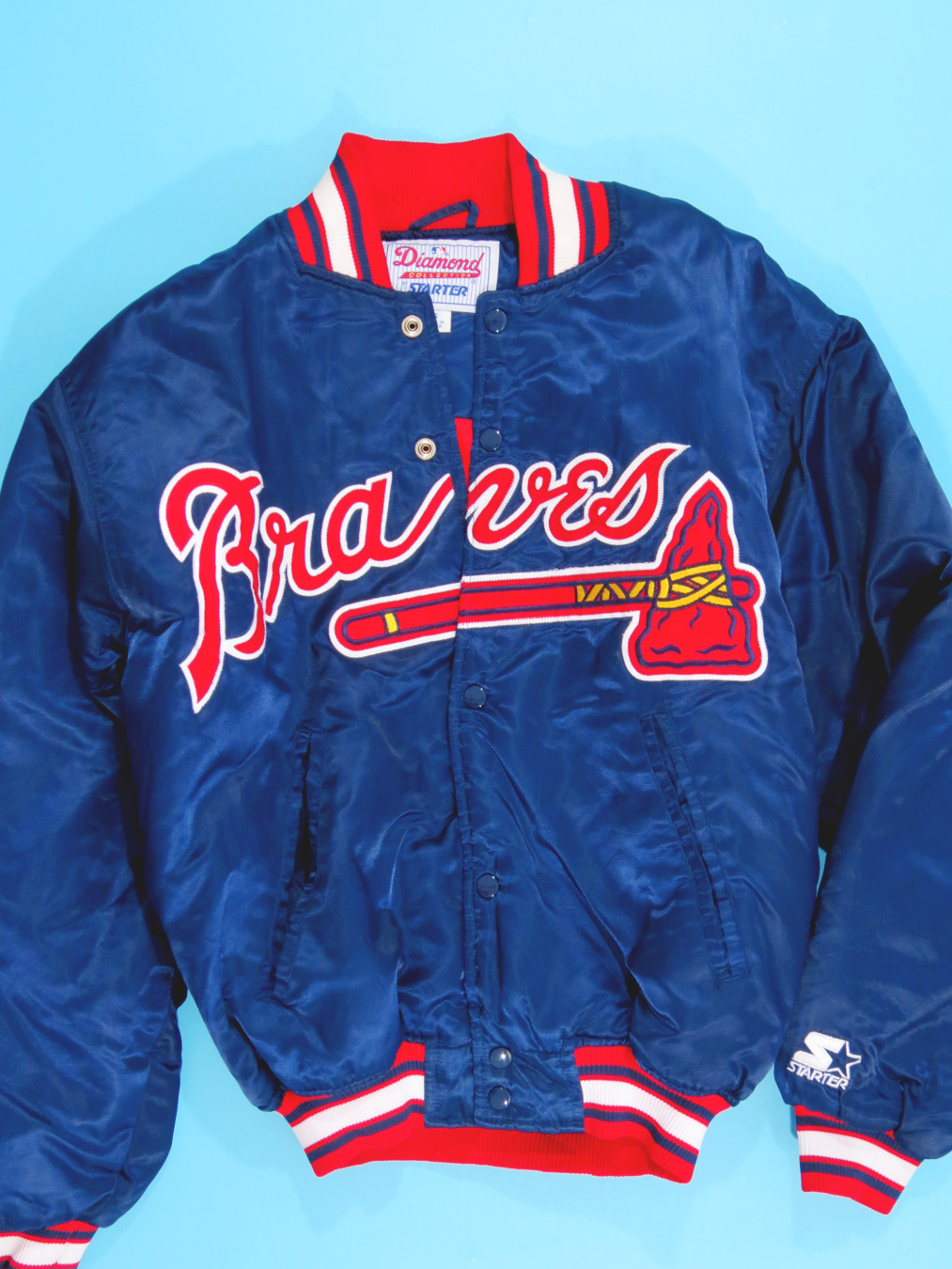 90s Atlanta Braves Blue Starter Button Up Jacket