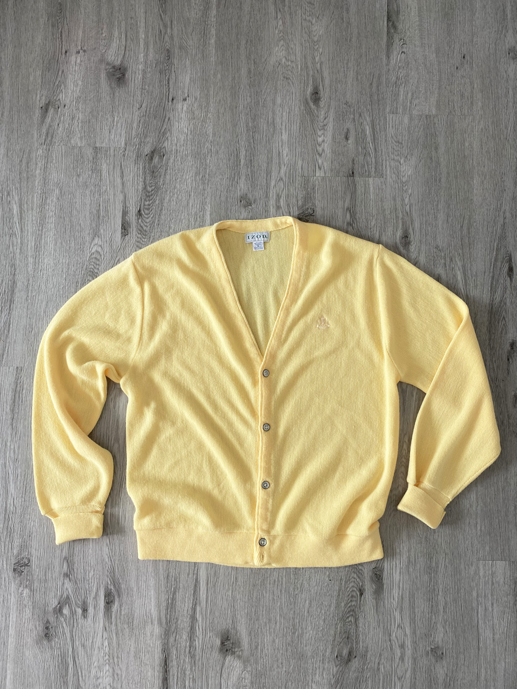 Vintage Lacoste IZOD Yellow Cardigan Sweater - 5 Star Vintage