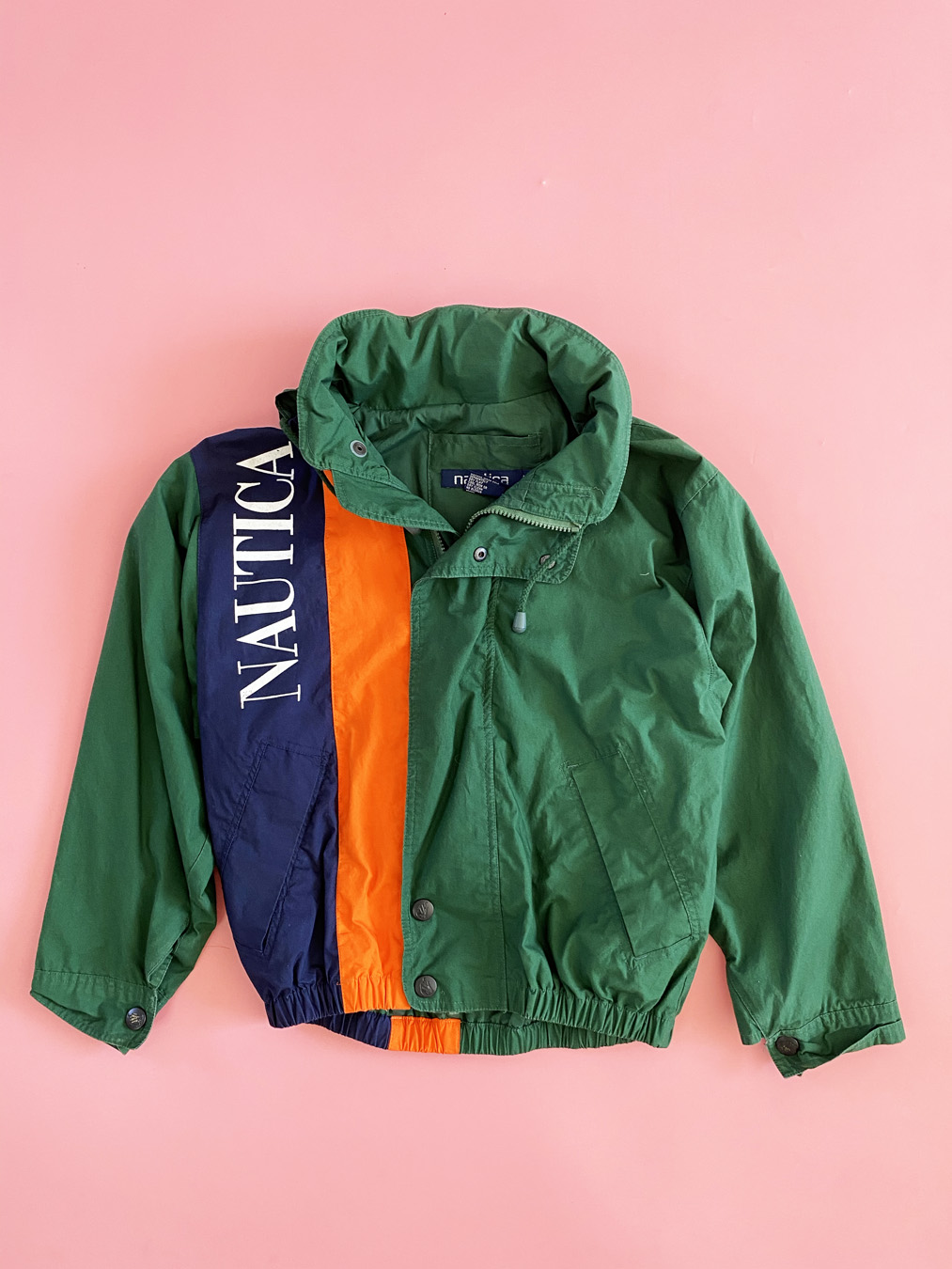 Vintage Nautica Kelly Green '90s Prep Sport Windbreaker Jacket