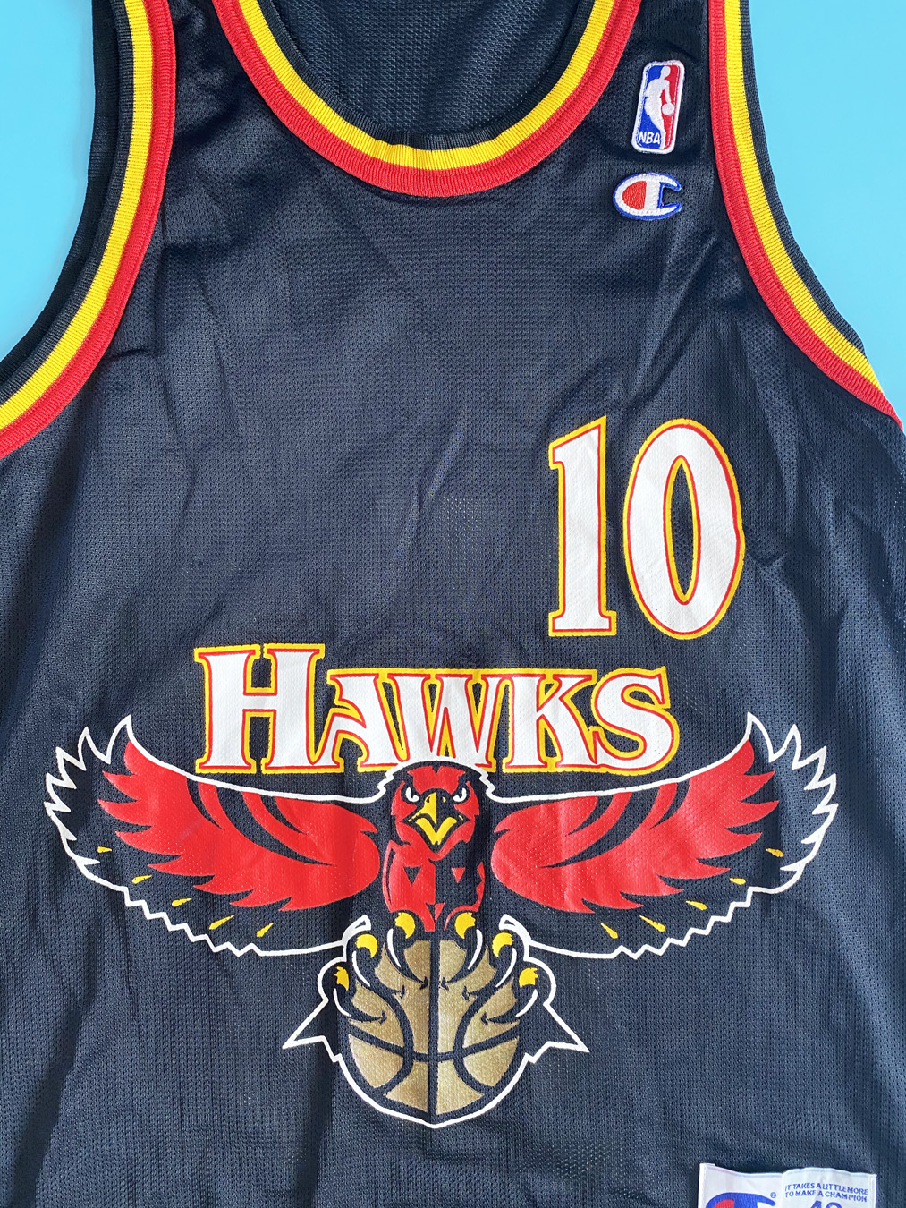 90's Mookie Blaylock Atlanta Hawks Champion NBA Jersey Size 48 XL