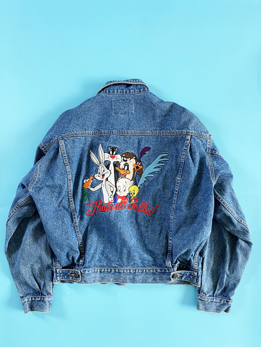 Buy Vintage Jean Jacket Looney Tunes Patch Large Unisex Online in India -  Etsy