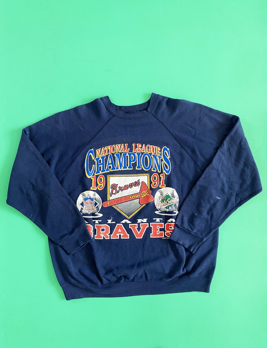 1991 Atlanta Braves Championship Crewneck. Vintage MLB Sweatshirt. Atlanta  Braves. Vintage Crewneck. Vintage Crew…