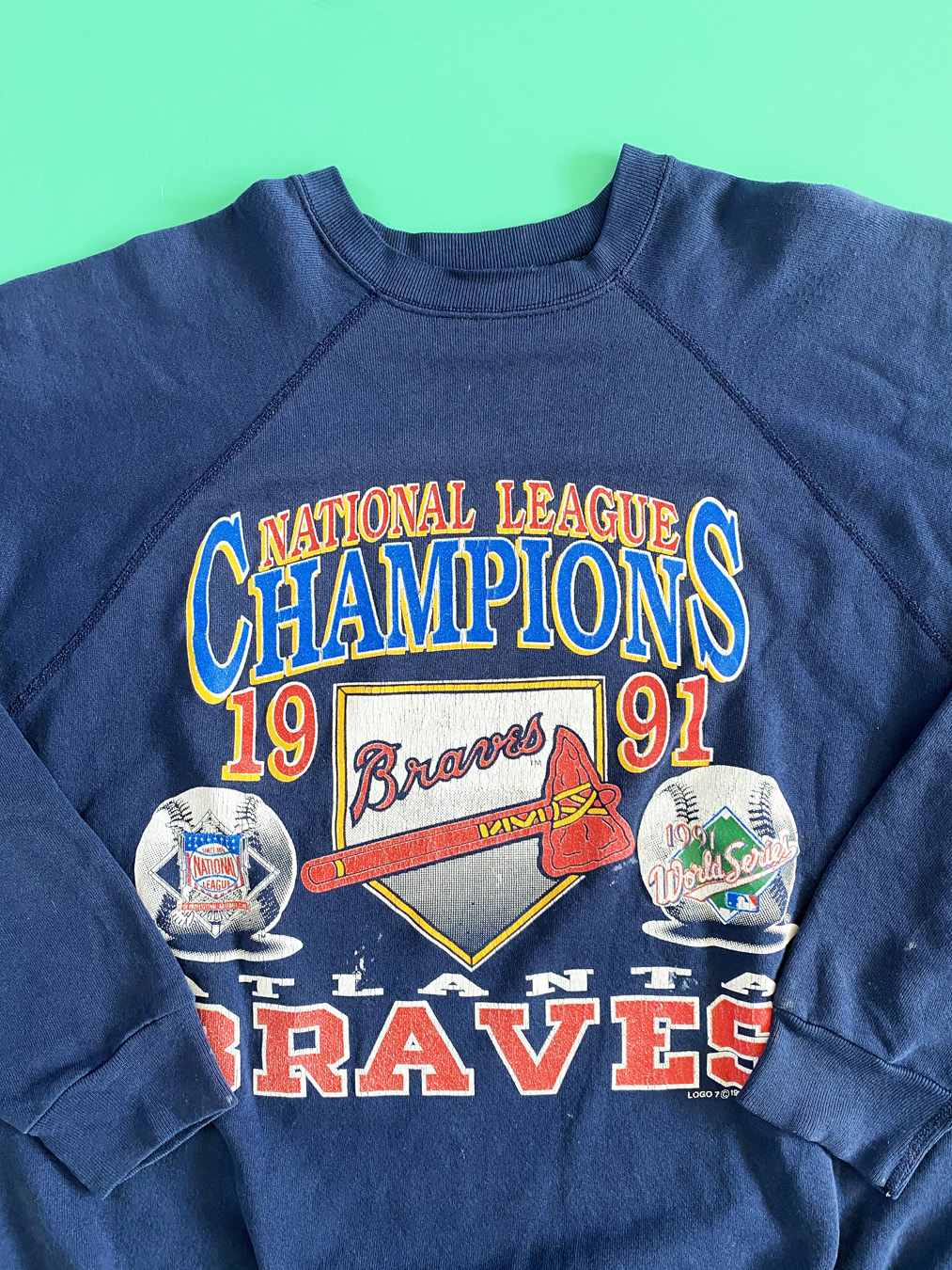 1991 Atlanta Braves Championship Crewneck. Vintage MLB Sweatshirt. Atlanta  Braves. Vintage Crewneck. Vintage Crew…