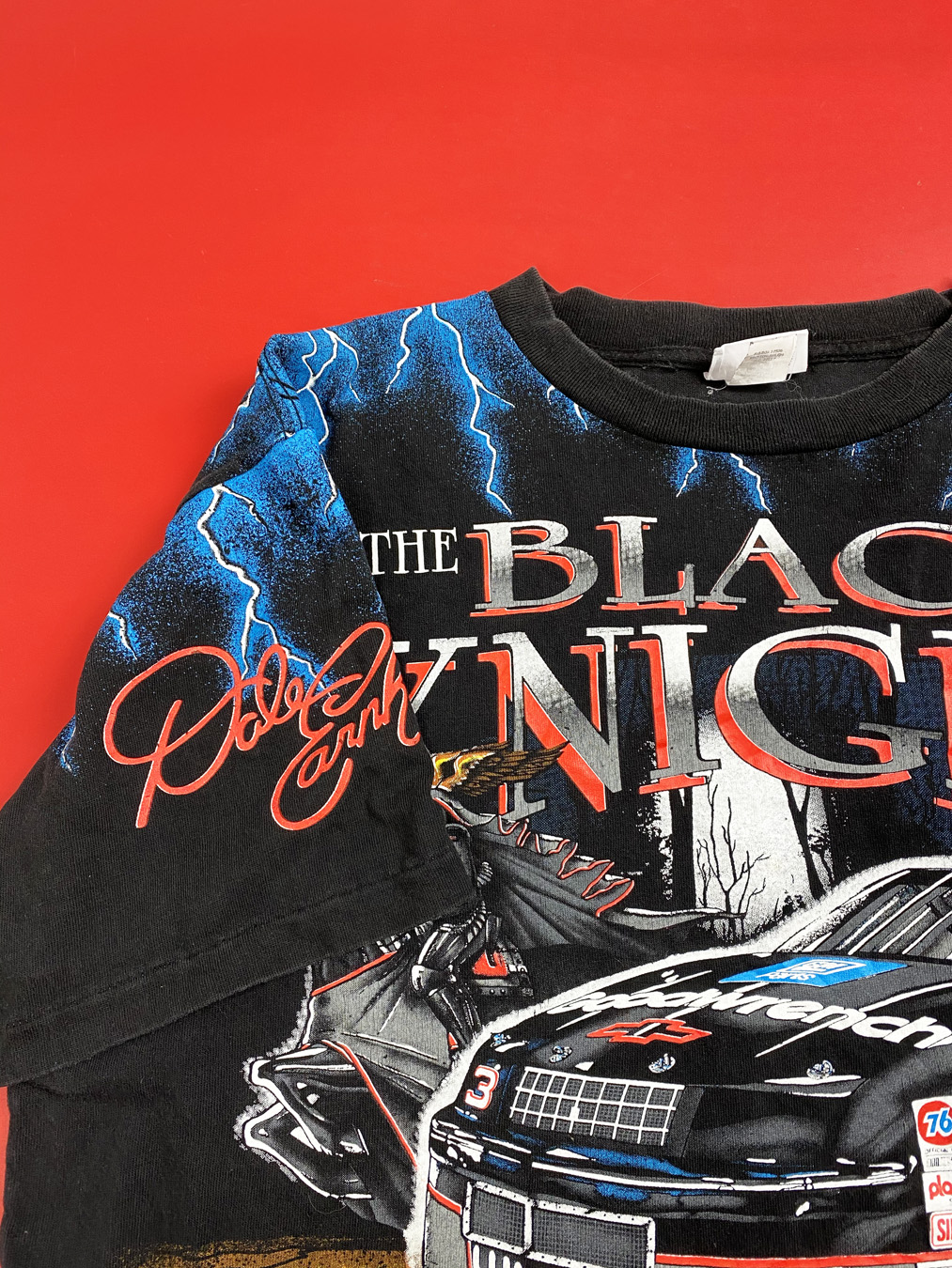 90s Dale Earnhardt 'The Black Knight' NASCAR All Over Print Lighting Shirt