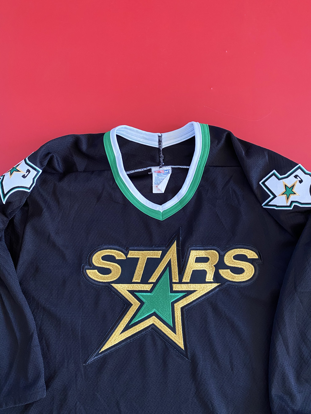 NHL Official CCM Youth S/M Dallas Stars Green Black Ice Hockey Jersey Mint