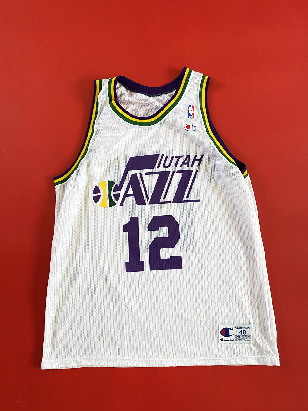 Vintage Purple Utah Jazz John Stockton Champion Jersey Sz. Youth XL