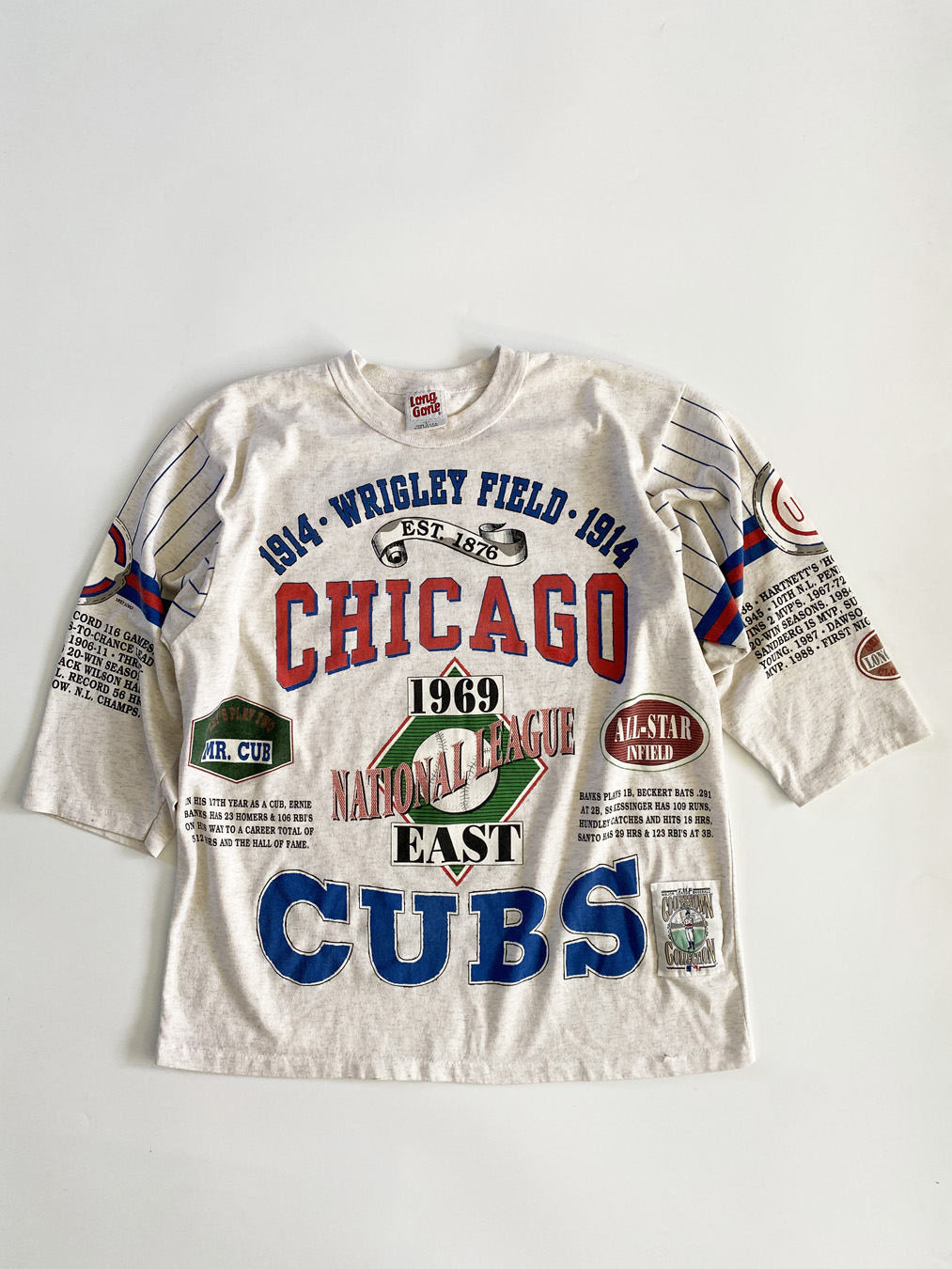 MLB Chicago Cubs '47 Brand 1876 Adult Mens 3/4 Sleeves Raglan L-2XL T-Shirt  BNWT