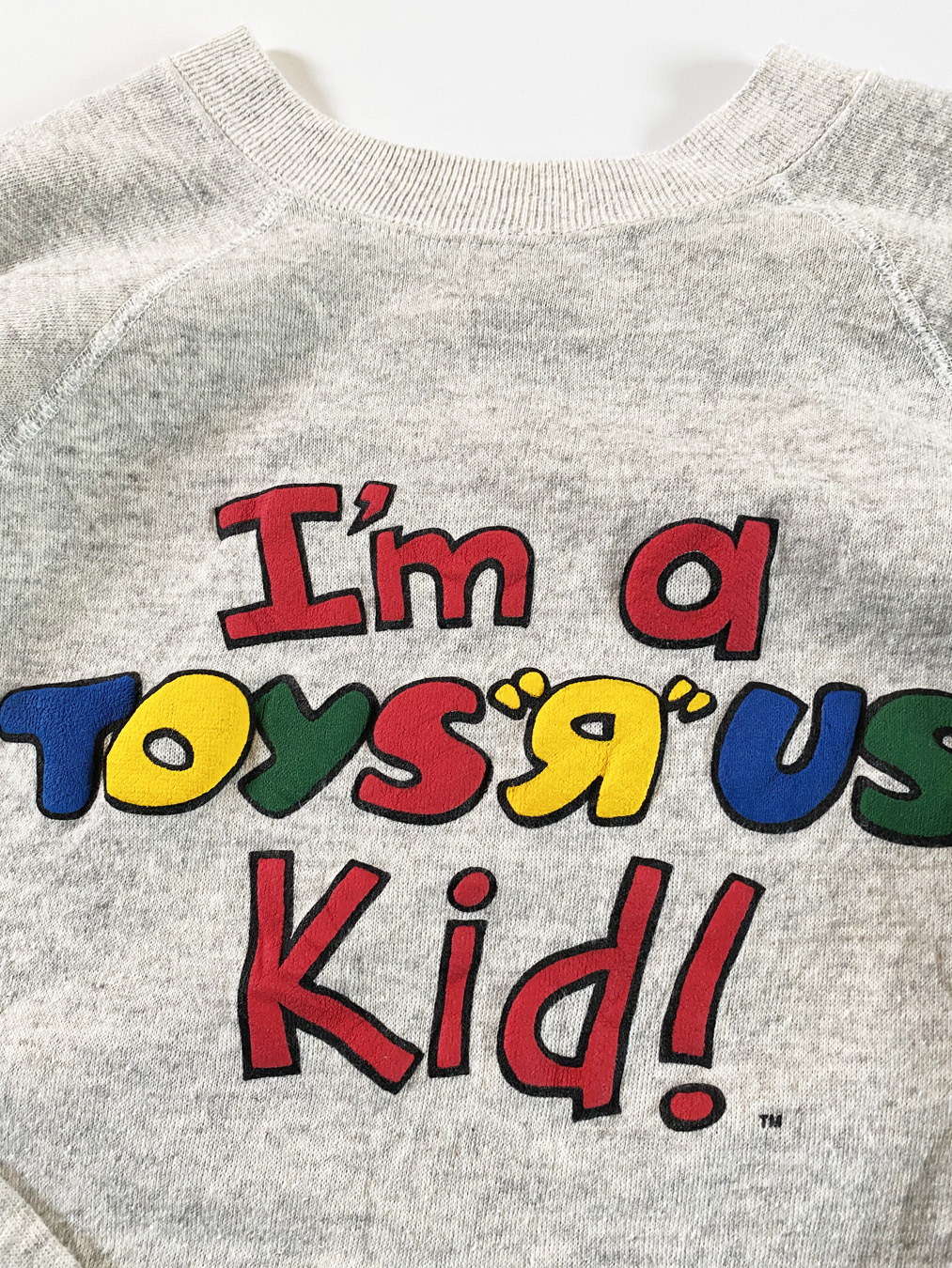 90s I'm A Toys R Us Kid Grey Crewneck Sweater