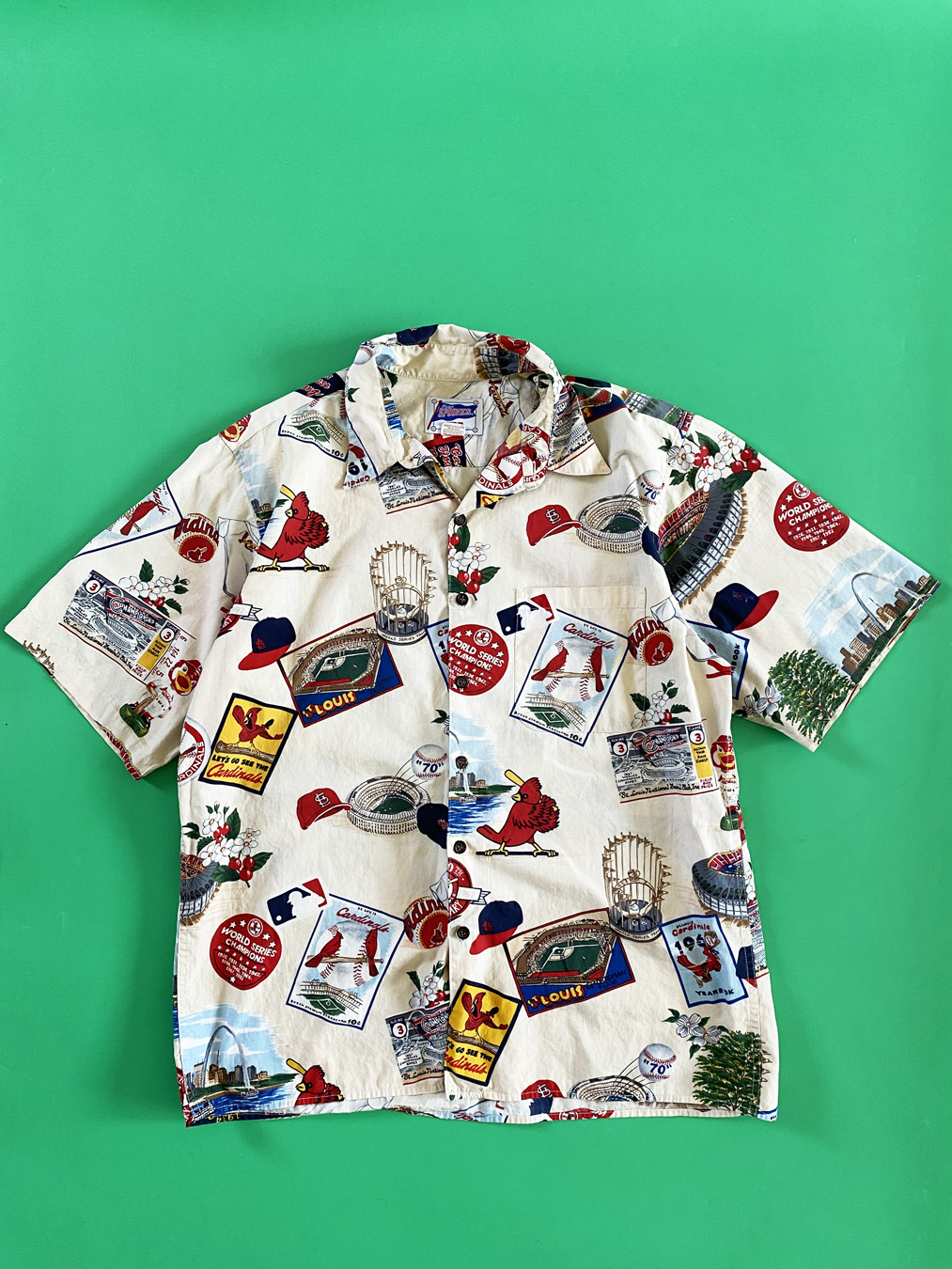 St. Louis Cardinals Reyn Spooner Vintage Short Sleeve Button-Up Shirt -  Light Blue