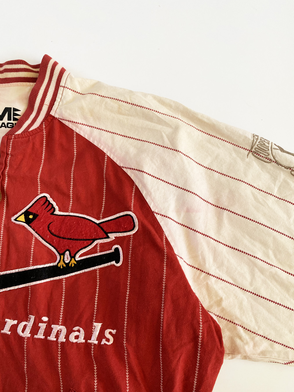 90s Mirage St. Louis Cardinals Pinstriped Throwback Jacket