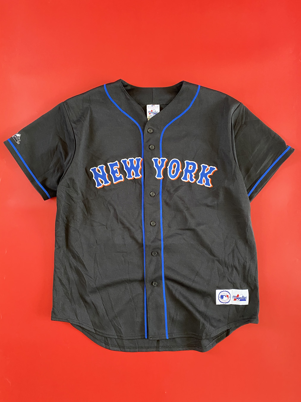 2000s New York Mets Black Orange Majestic MLB Jersey