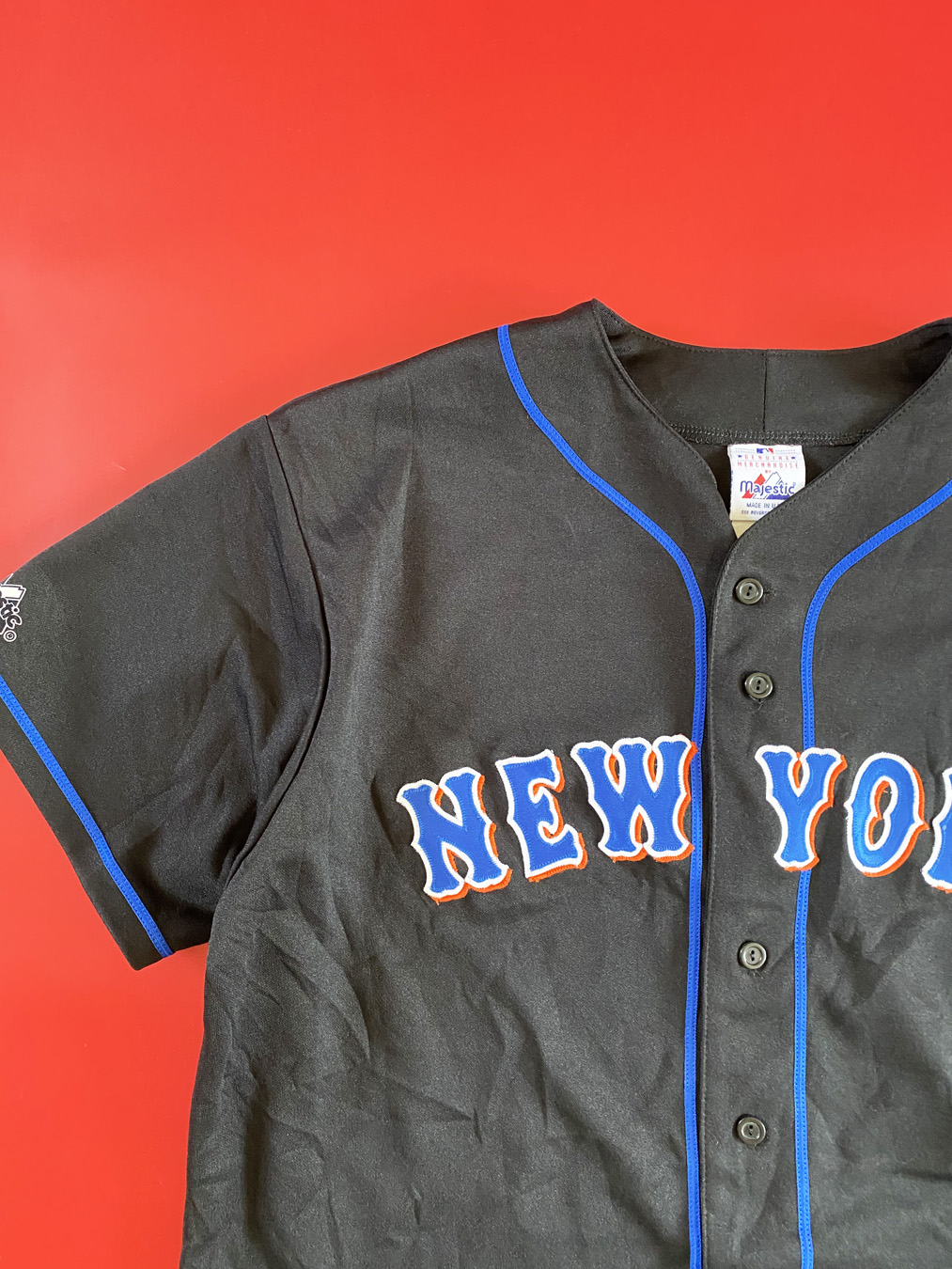 2000s New York Mets Black Orange Majestic MLB Jersey - 5 Star Vintage
