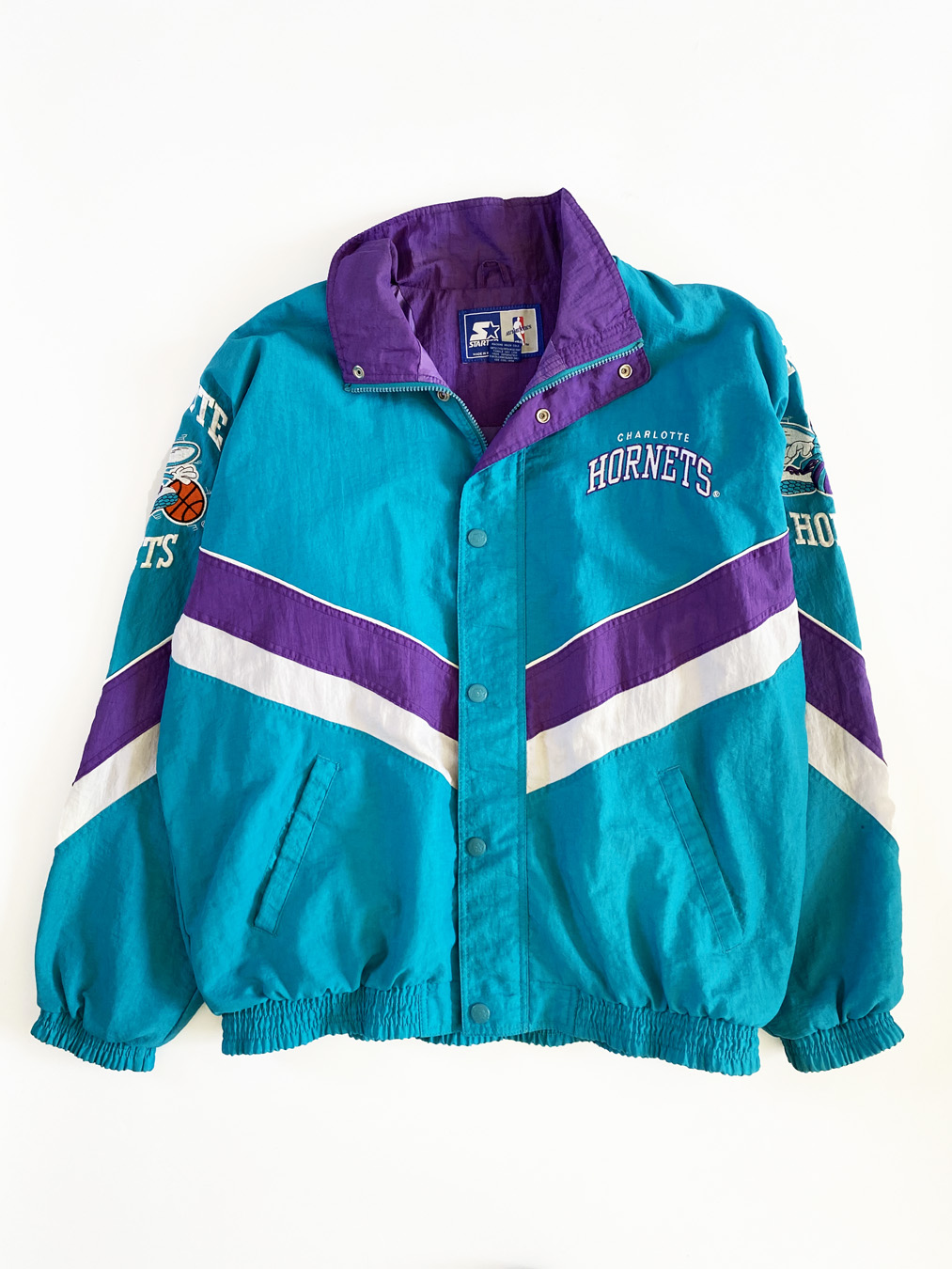 Charlotte Hornets Starter Jackets , Hornets Pullover Starter Jacket,  Throwback 90's Jackets