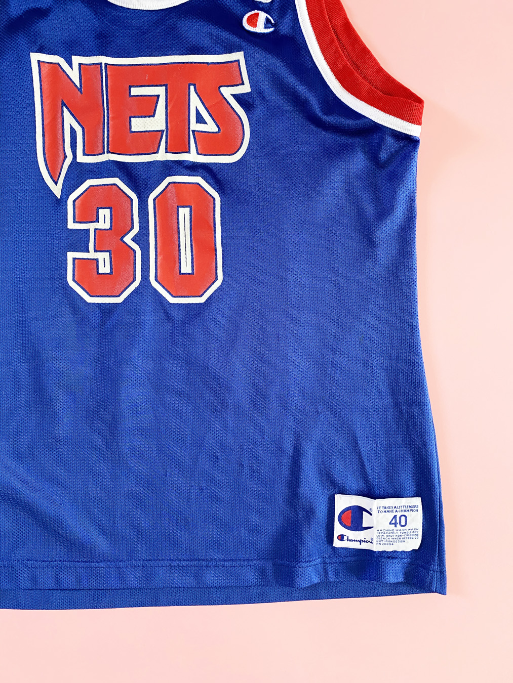 Vintage Champion NBA New Jersey Nets KERRY KITTLES #30 Jersey Blue