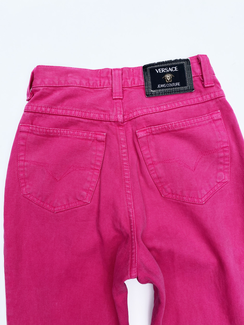 Versace Jeans Couture Hot Pink High-Waisted Jeans - Size IT 28 42 (US Size  2-4) - Vintage 1990s Rare - thethingsyouwear
