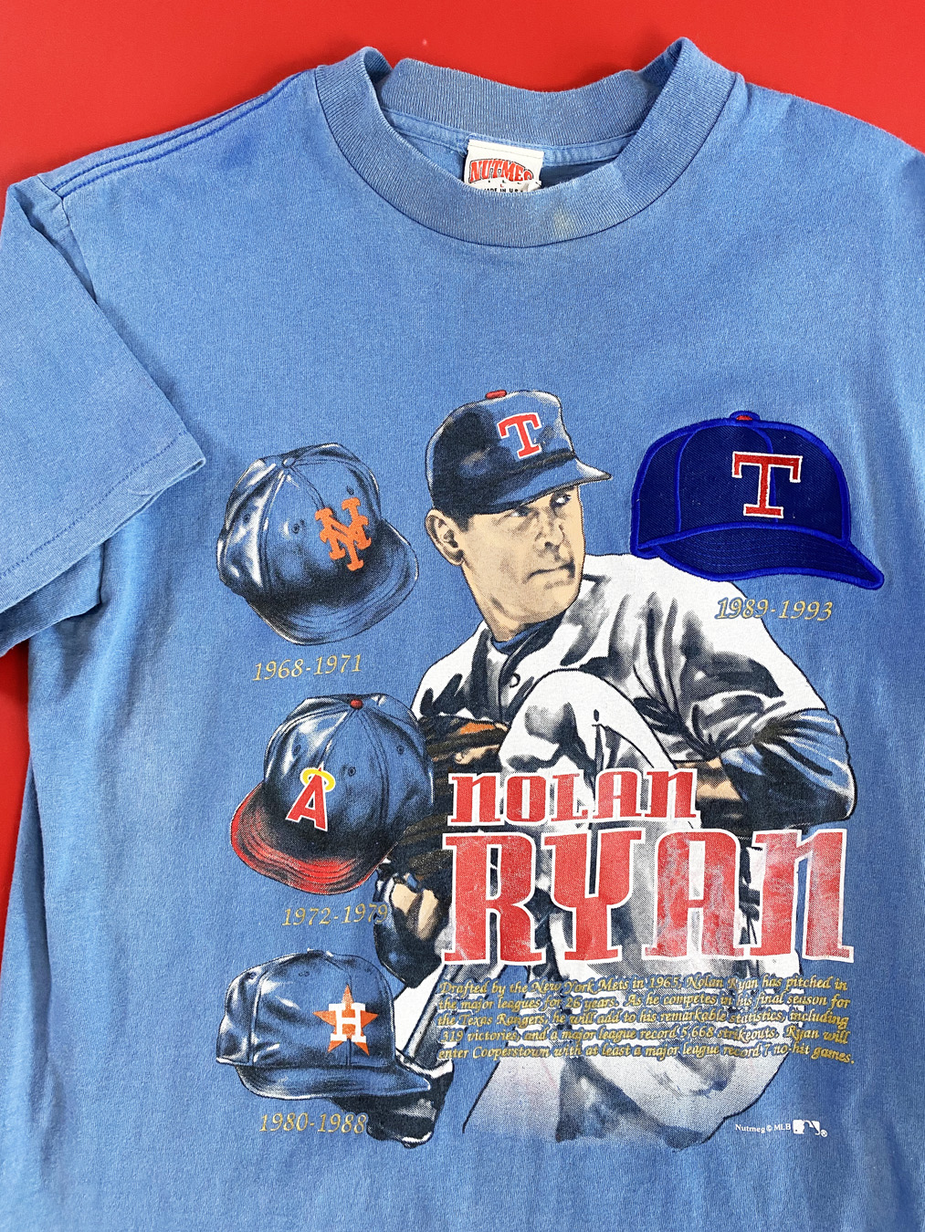 1993 Nutmeg Nolan Ryan Texas Rangers Team T-Shirt