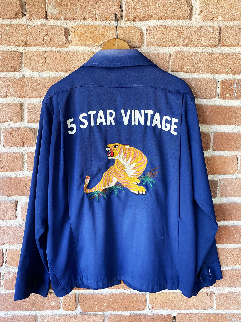 60s 5 Star Vintage Chain Stitched Tiger Souvenir Mechanics Jacket 