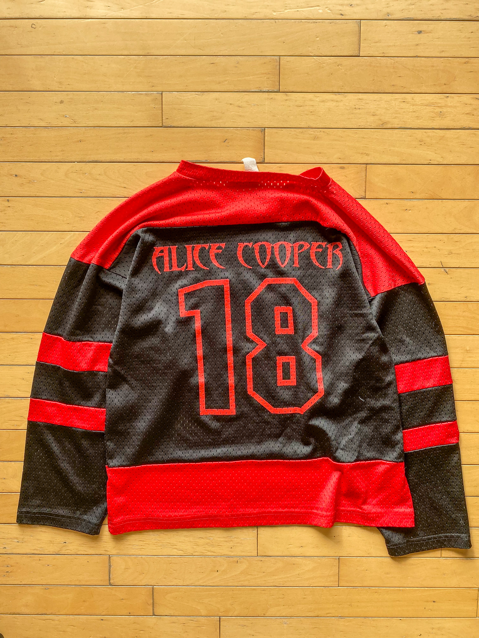 Alice Cooper 'The Spiders' Hockey Jersey, Black/Red/White / L
