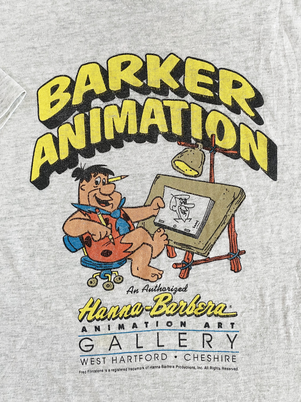 Flintstone Barker 90s Star T-Shirt Art Animation Hanna - Fred Vintage 5