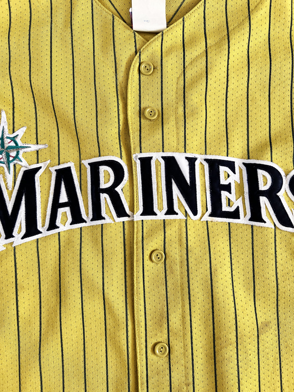 Vintage Seattle Mariners MLB Baseball Jersey Men's XL Sewn RARE GREEN  PINSTRIPE