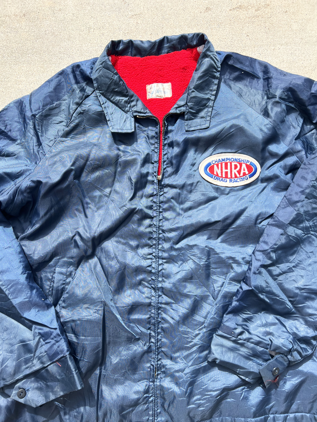 80s NHRA Drag Racing Lined Windbreaker Jacket - 5 Star Vintage